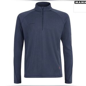 MAMMUT MEN'S AEGILIITY 1/2 ZIP  LONG SLEEVE MARINE MELANGE. PULLOVER. SIZE XL.